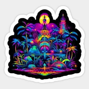 Neon Paradise Color Sunset Sticker